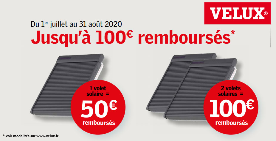 Promo volet solaire Velux